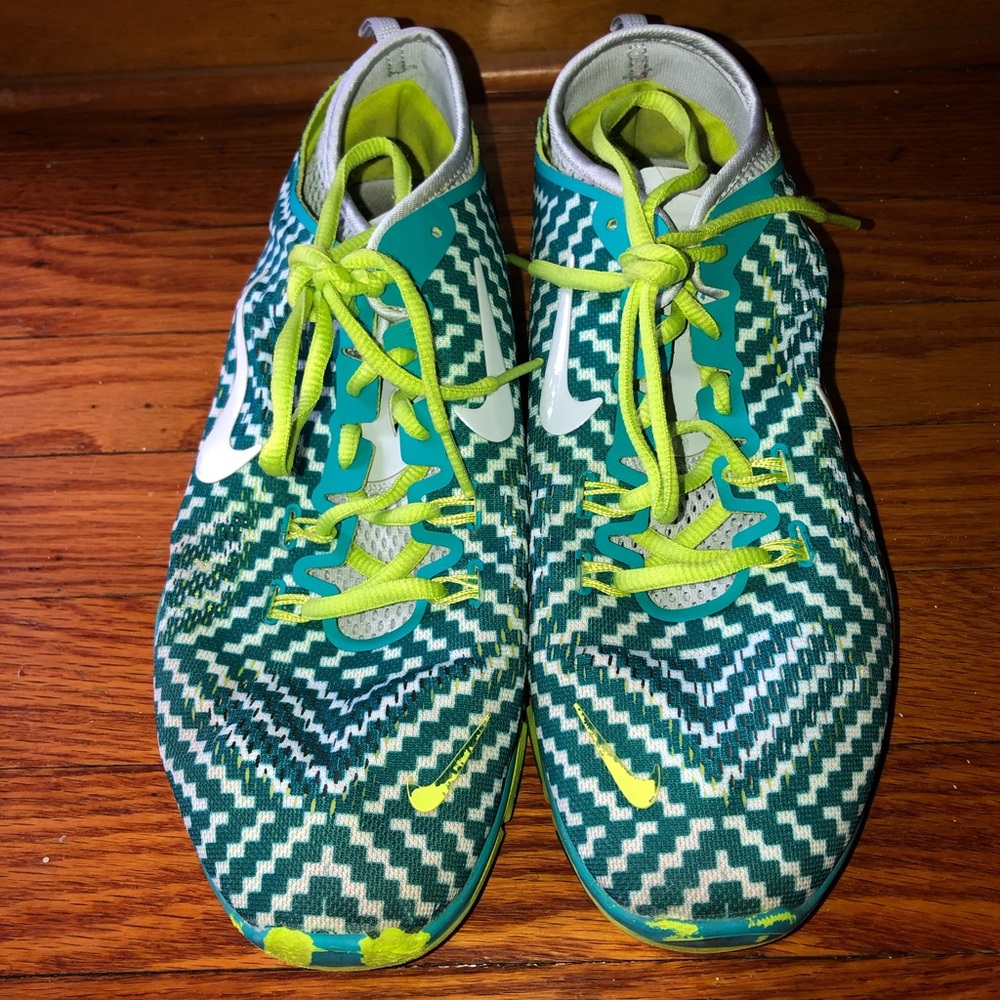 Teal and Yellow Nike Sneakers
